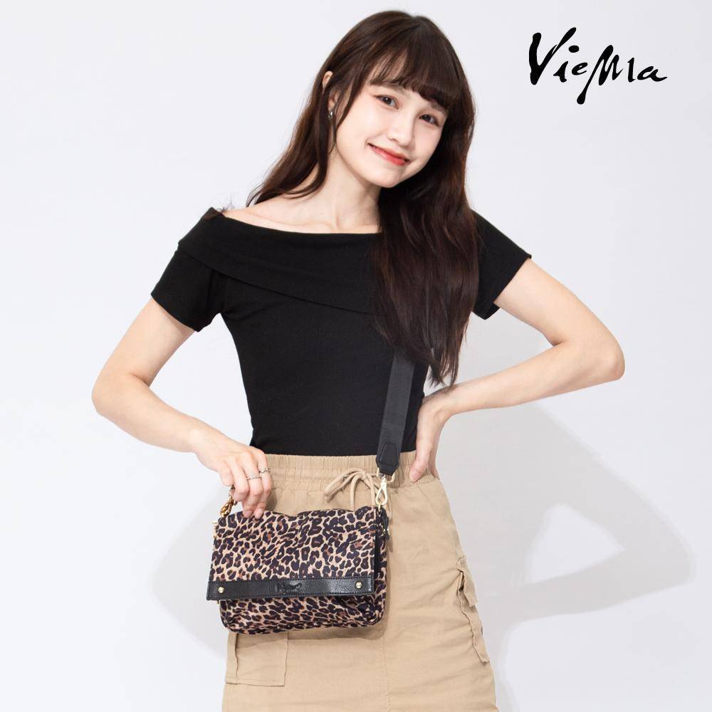 輕日系玩色皮革拼接小方包-豹紋  (3397)