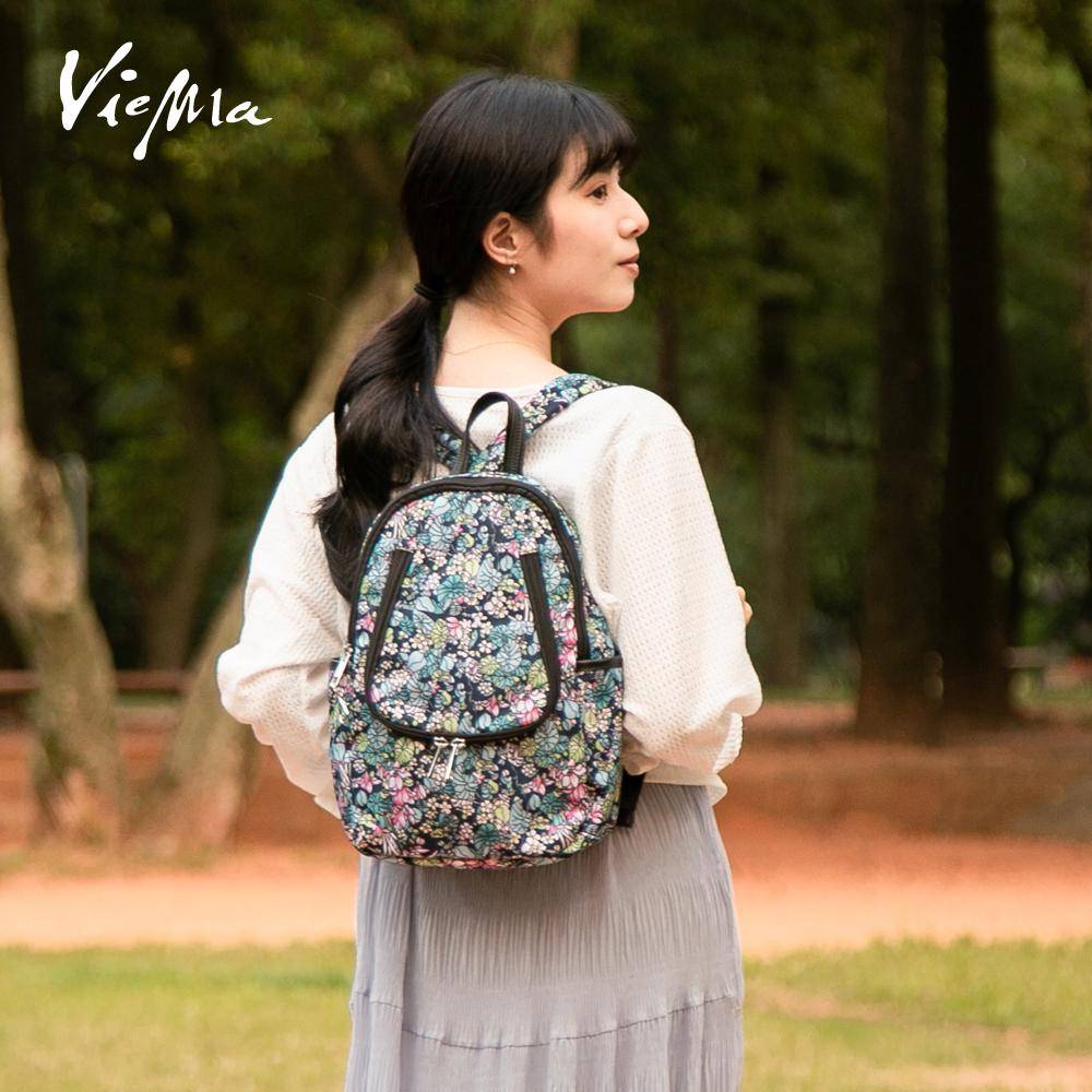 日系輕量休閒後背包-藍色小碎花 (F3193)