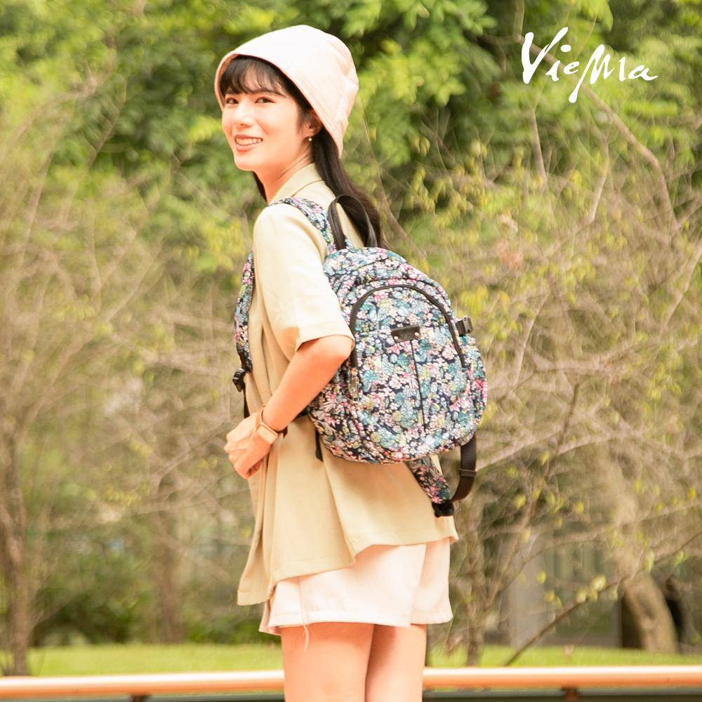 日系輕量後背包-藍色小碎花 (F2788)