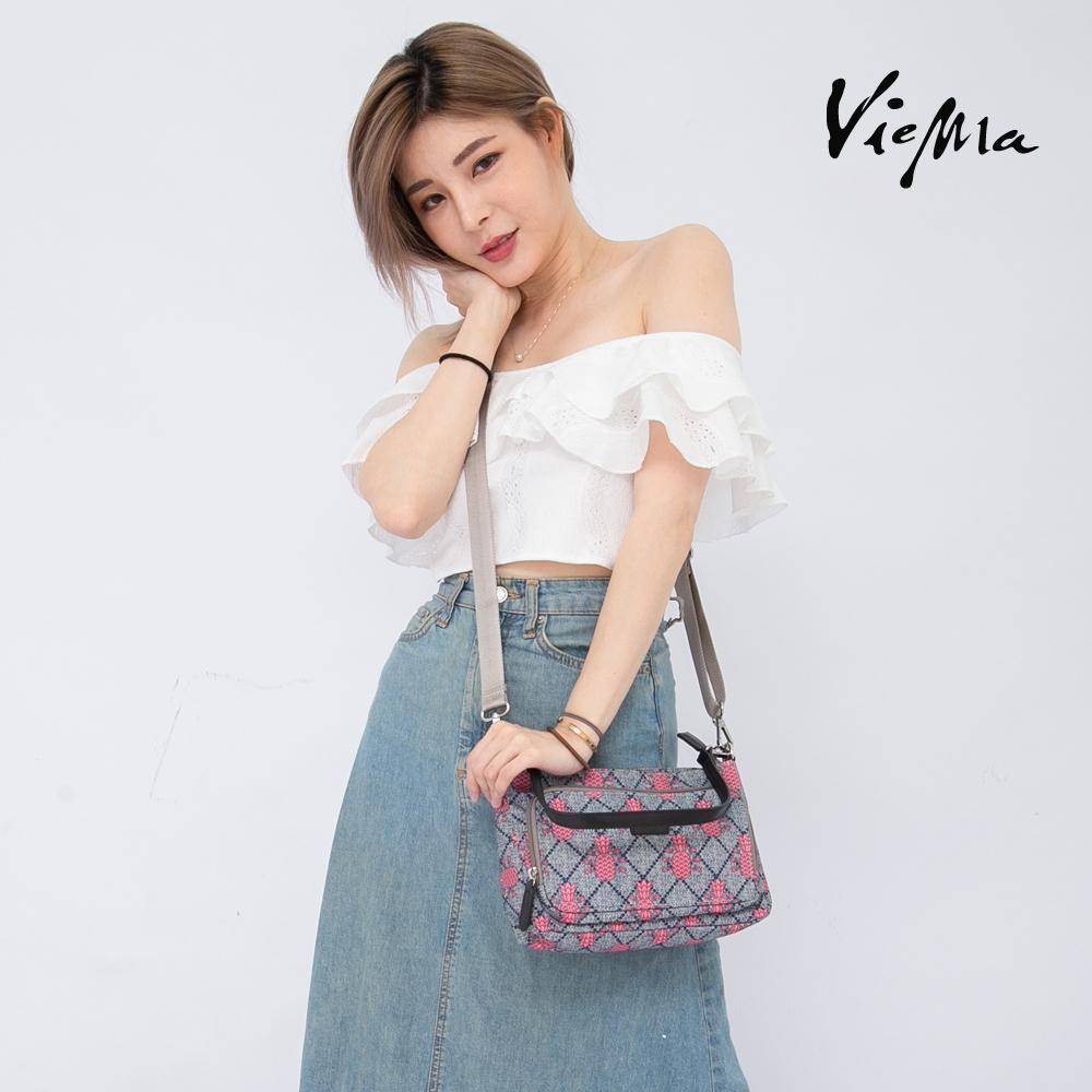 日系復古拼布鳳梨格紋隨身肩背包斜背包-2種配色(4370)