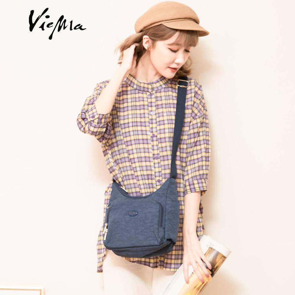 日系休閒時尚郵差牛角斜背包(1684L)