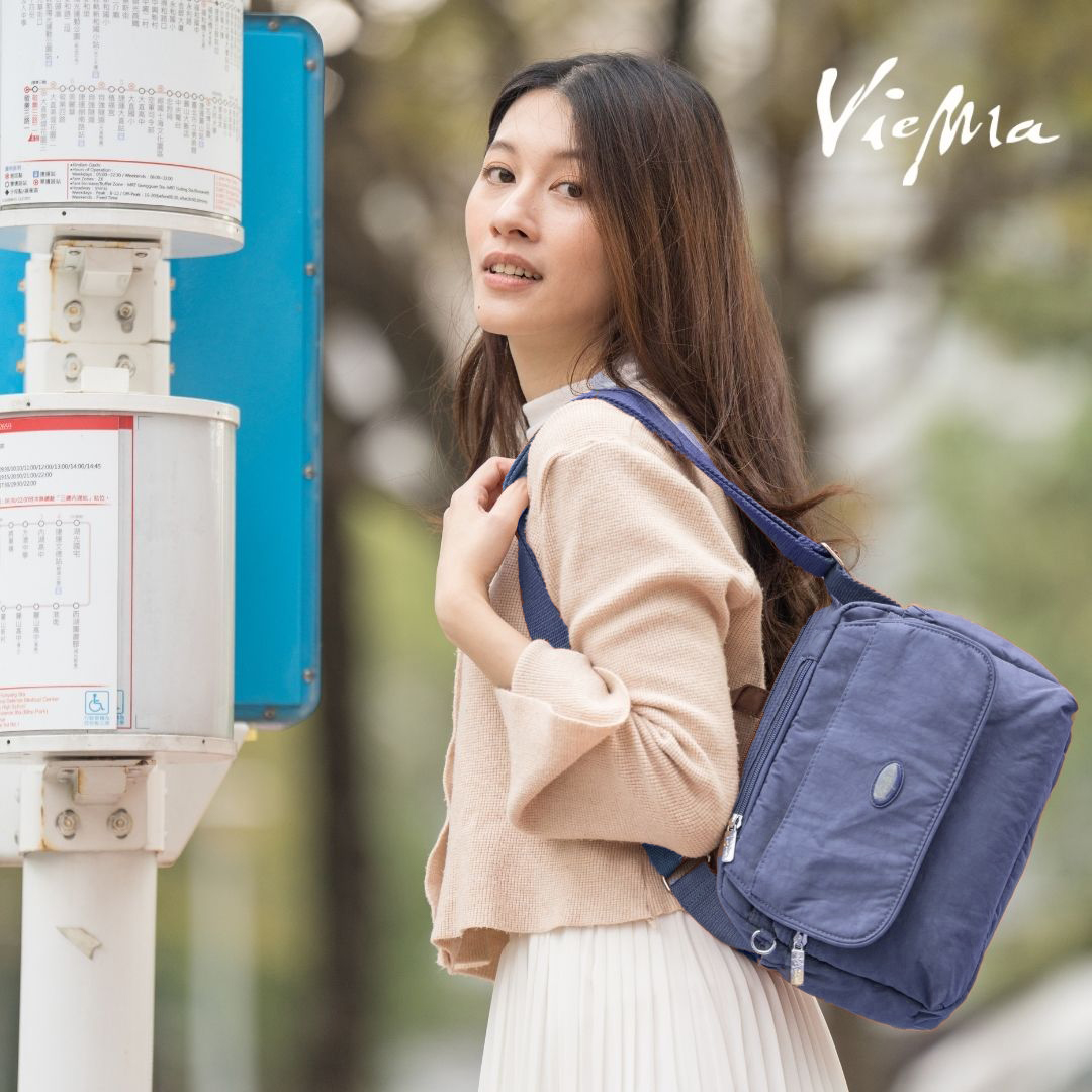 自然風尚進階版千層郵差包-牛仔藍(2350)