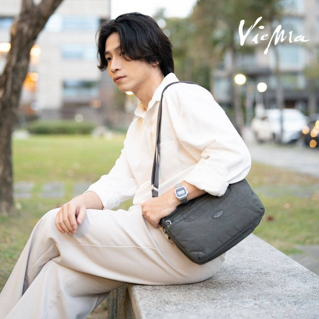 日系千層郵差包-灰單色(5045)