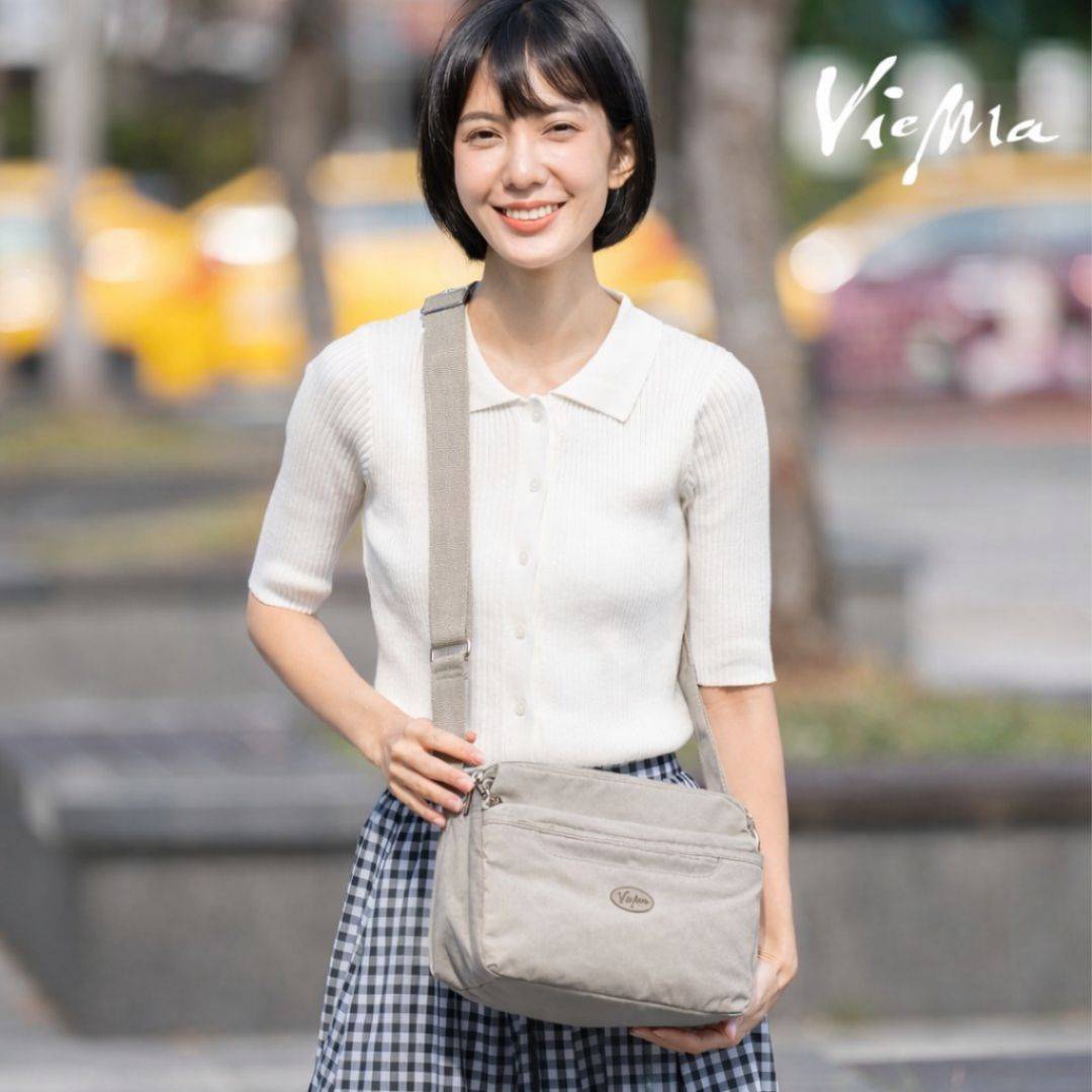 日系千層郵差包-暖灰單色5045