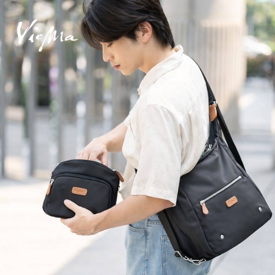 [升級上架]日系頂級質感子母五用包-時尚黑(3014)