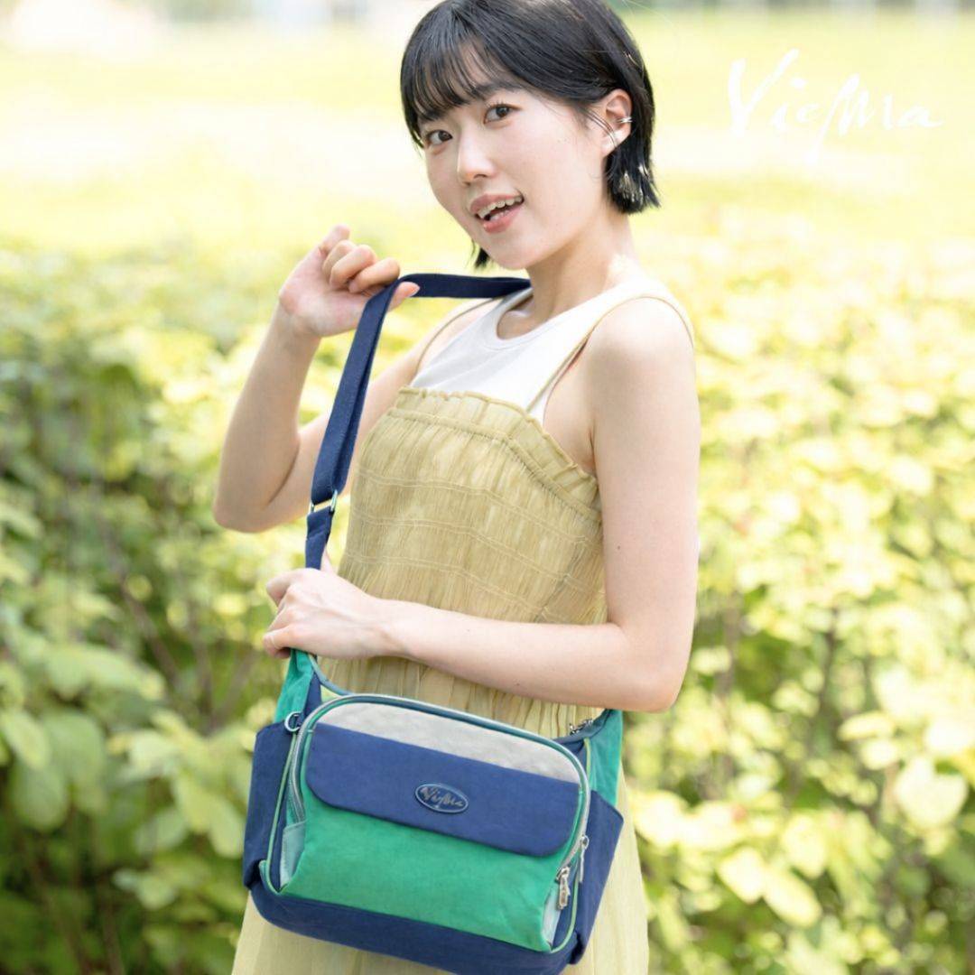 【新色】日系旅行船形牛角斜背包-薄荷海藍(1661)