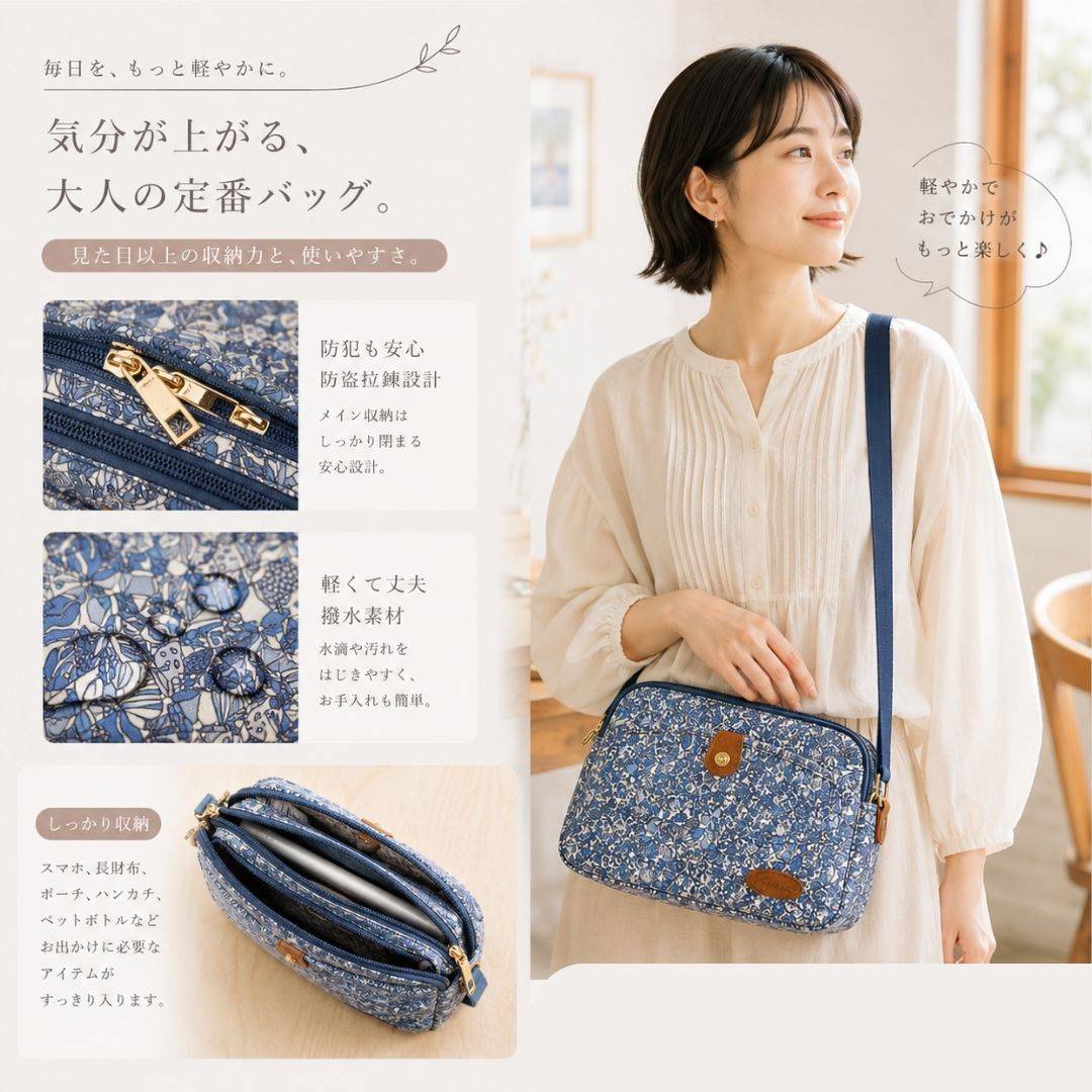 【新品】日系限量藍蝴蝶結-圓弧郵差包(3200)