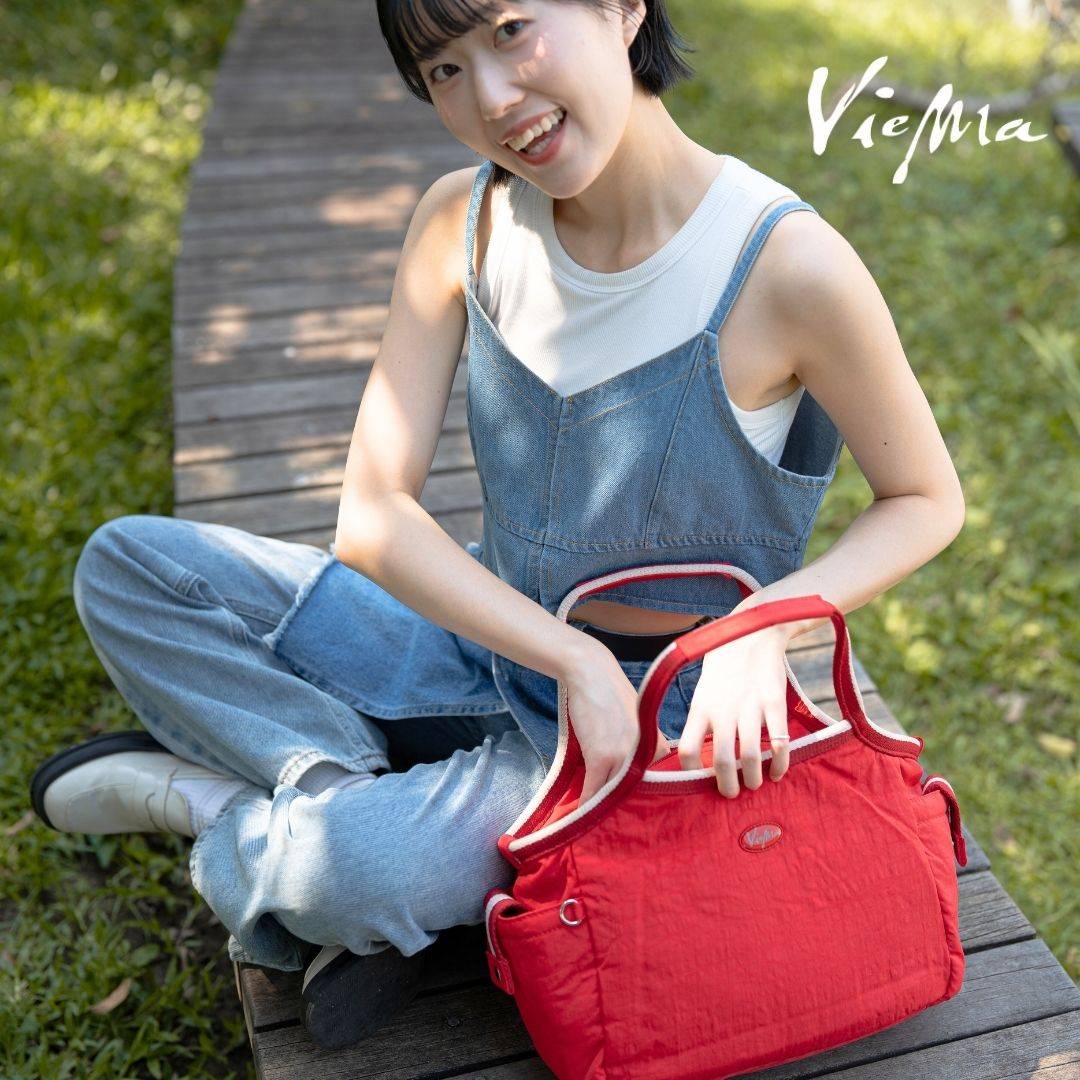 英式學院風大容量媽媽包托特包-魅力紅(1524)