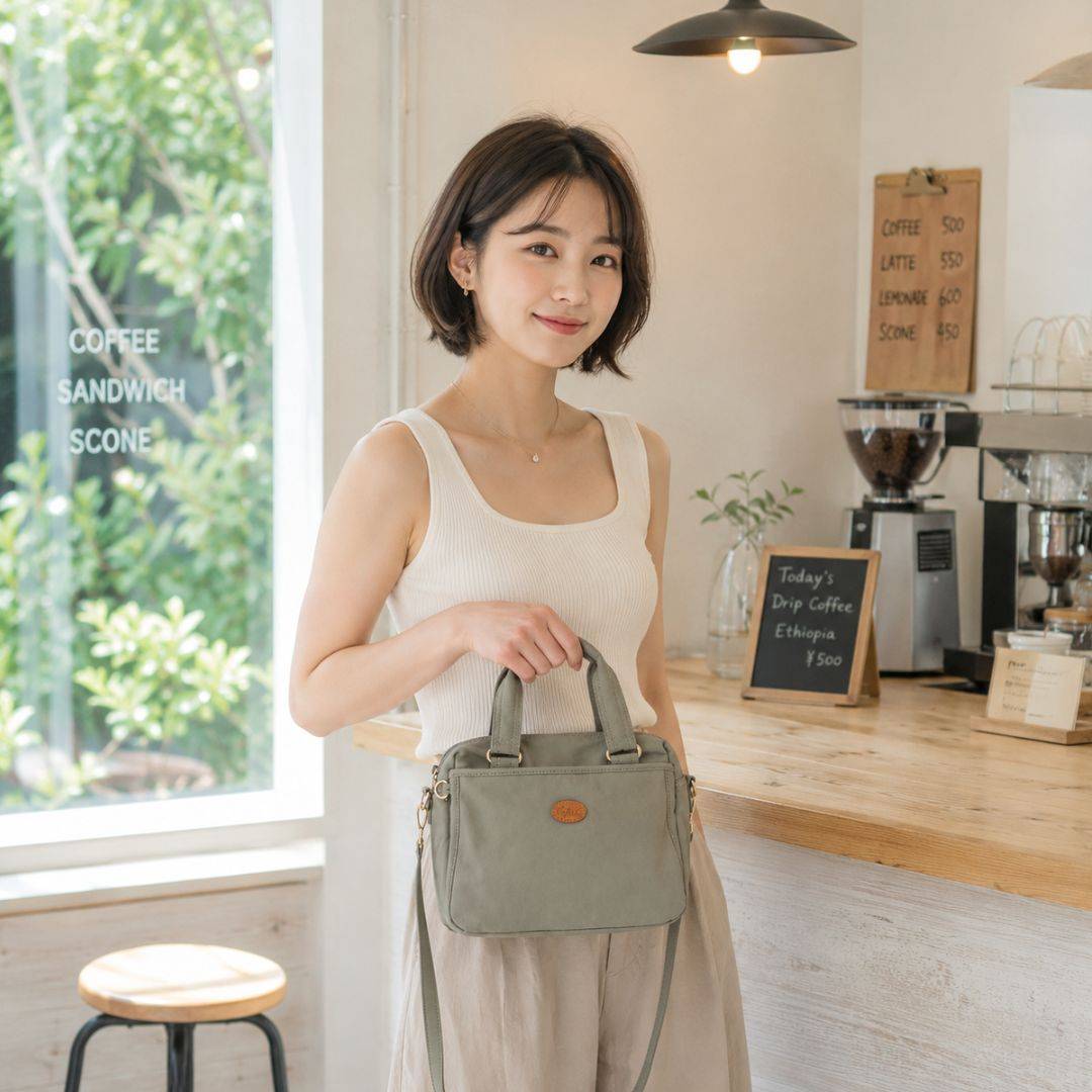 【新色】法式香頌手提斜背兩用包-鼠尾草綠(6027/3511)