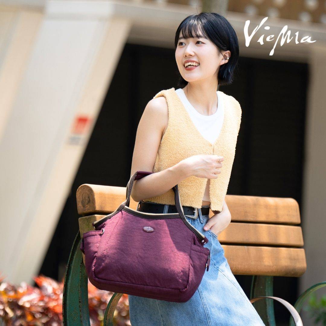 英式學院風大容量媽媽包托特包-藍莓紫(1524)