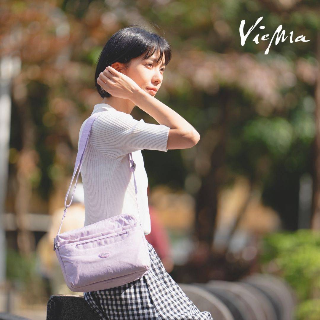 日系千層郵差包-水晶紫單色(5045)