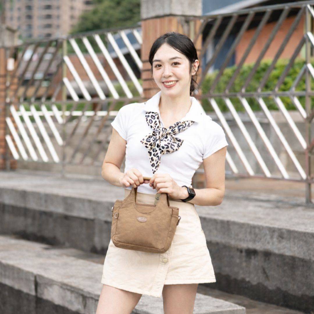 日系迷你手提小廢包-栗子咖8594