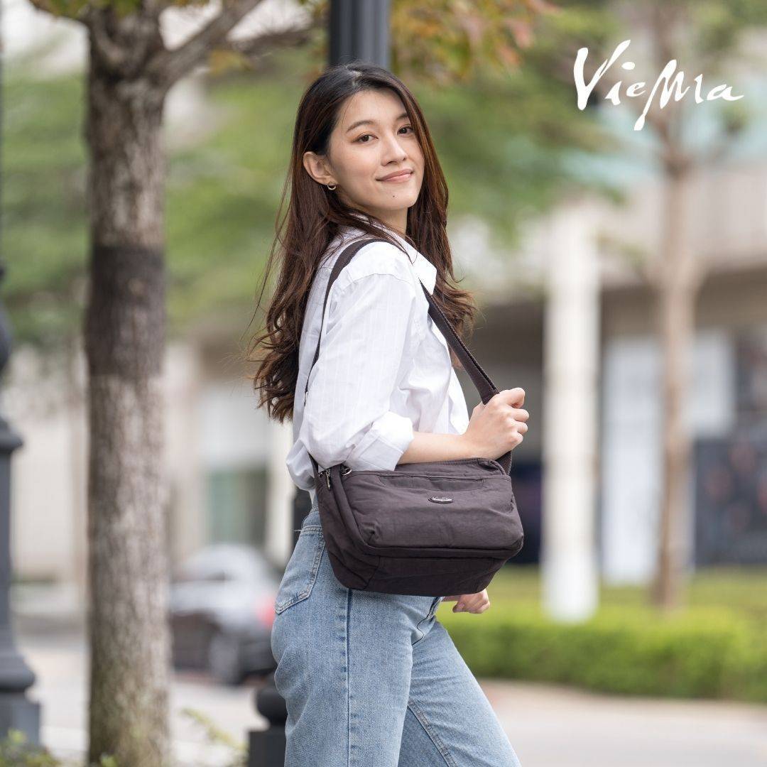 日系千層郵差包-全黑(5045)