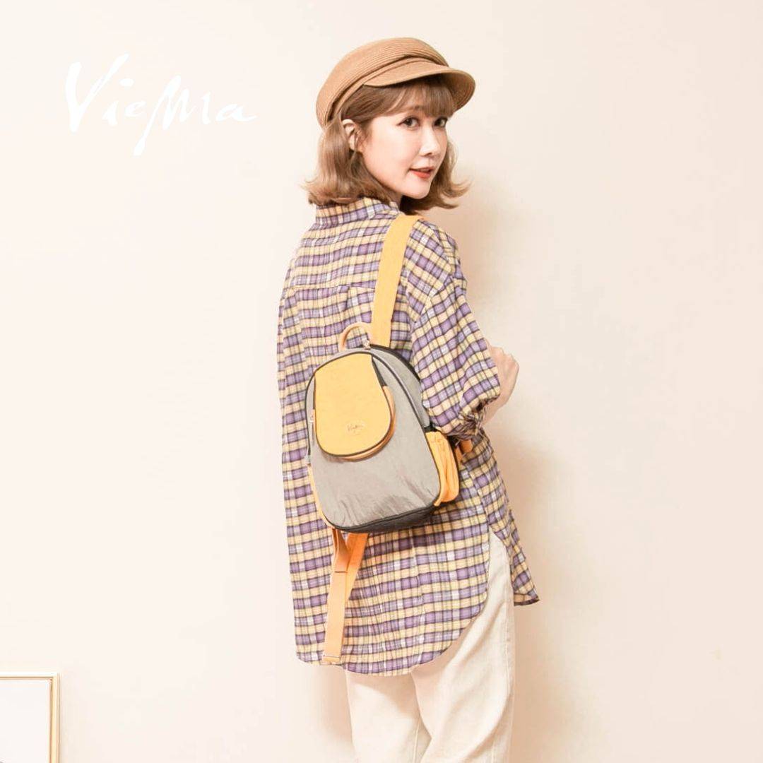 奈良水玉可加大後背包6L-小款亮黃9884