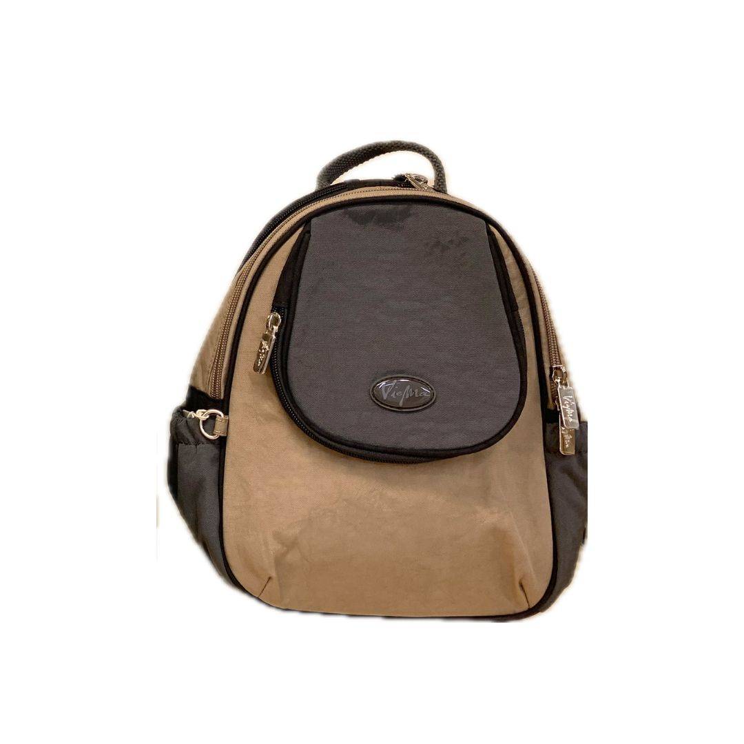 奈良水玉可加大後背包6L-小款灰配淺咖9884