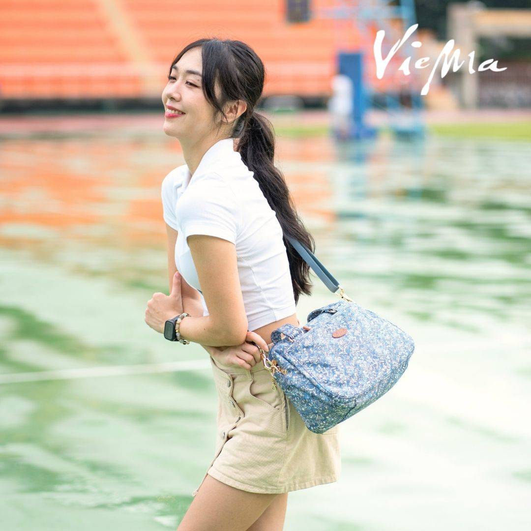 【熱銷補貨】日本限量藍蝴蝶結手提通勤斜背包6027