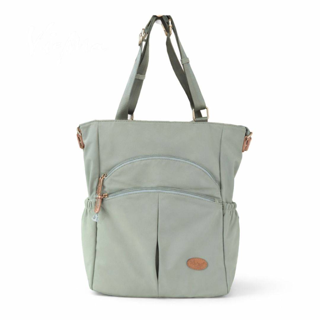 【新色】日系文青通勤多功能後背包書包-5種用法-奶綠(2904)