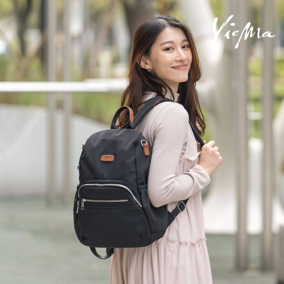 [熱銷補貨]法式香頌後開式防盜兩用後背包-黑(6029)