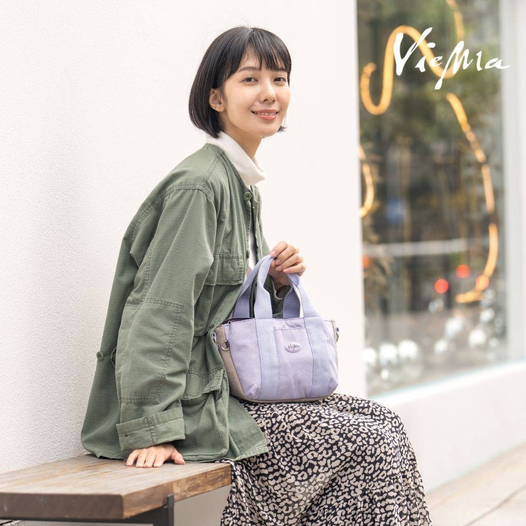 日系小泡芙迷你托特包-水晶紫 (9856)