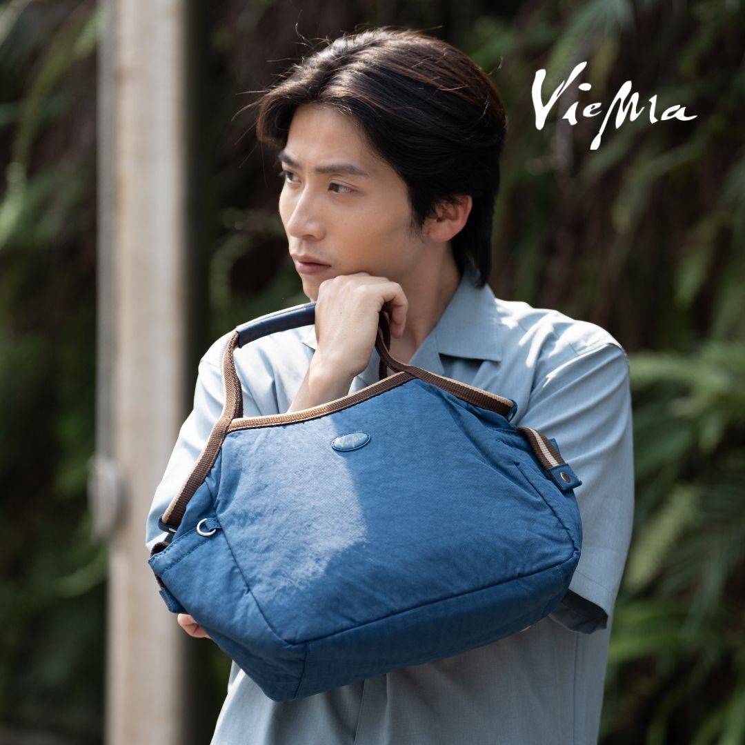 英式學院風大容量男士托特包-海軍藍(1524)