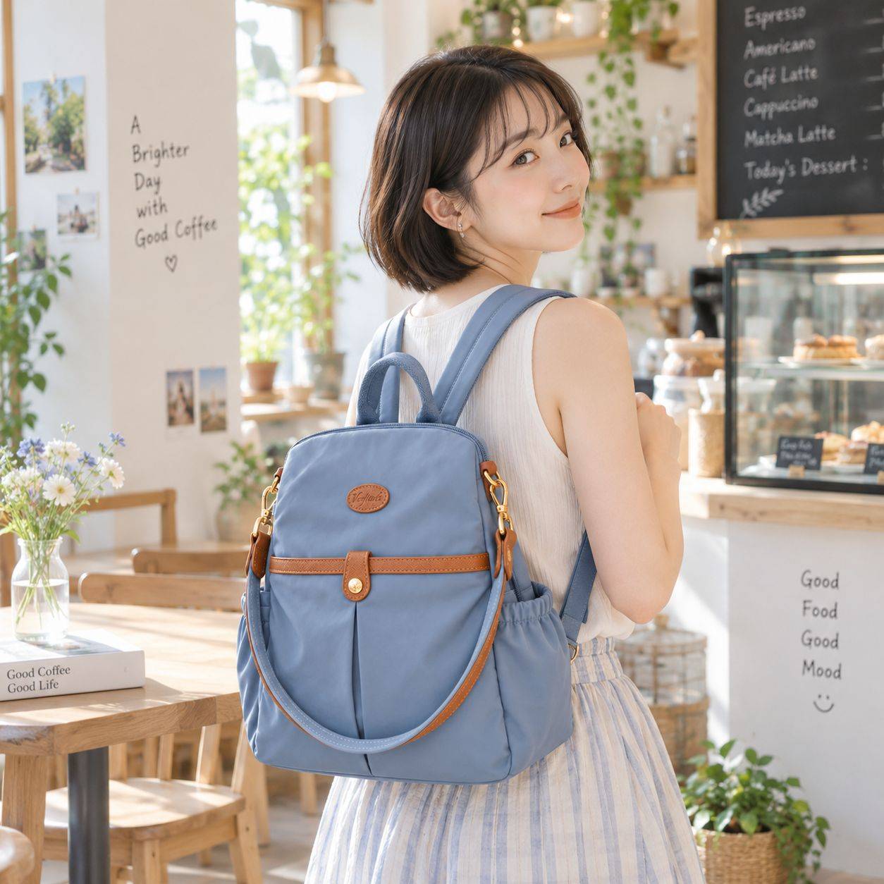【一秒瞬換】防盜兩用後背包12L-寶寶藍(3138) 【一秒瞬換】防盜兩用後背包12L-寶寶藍(3138)